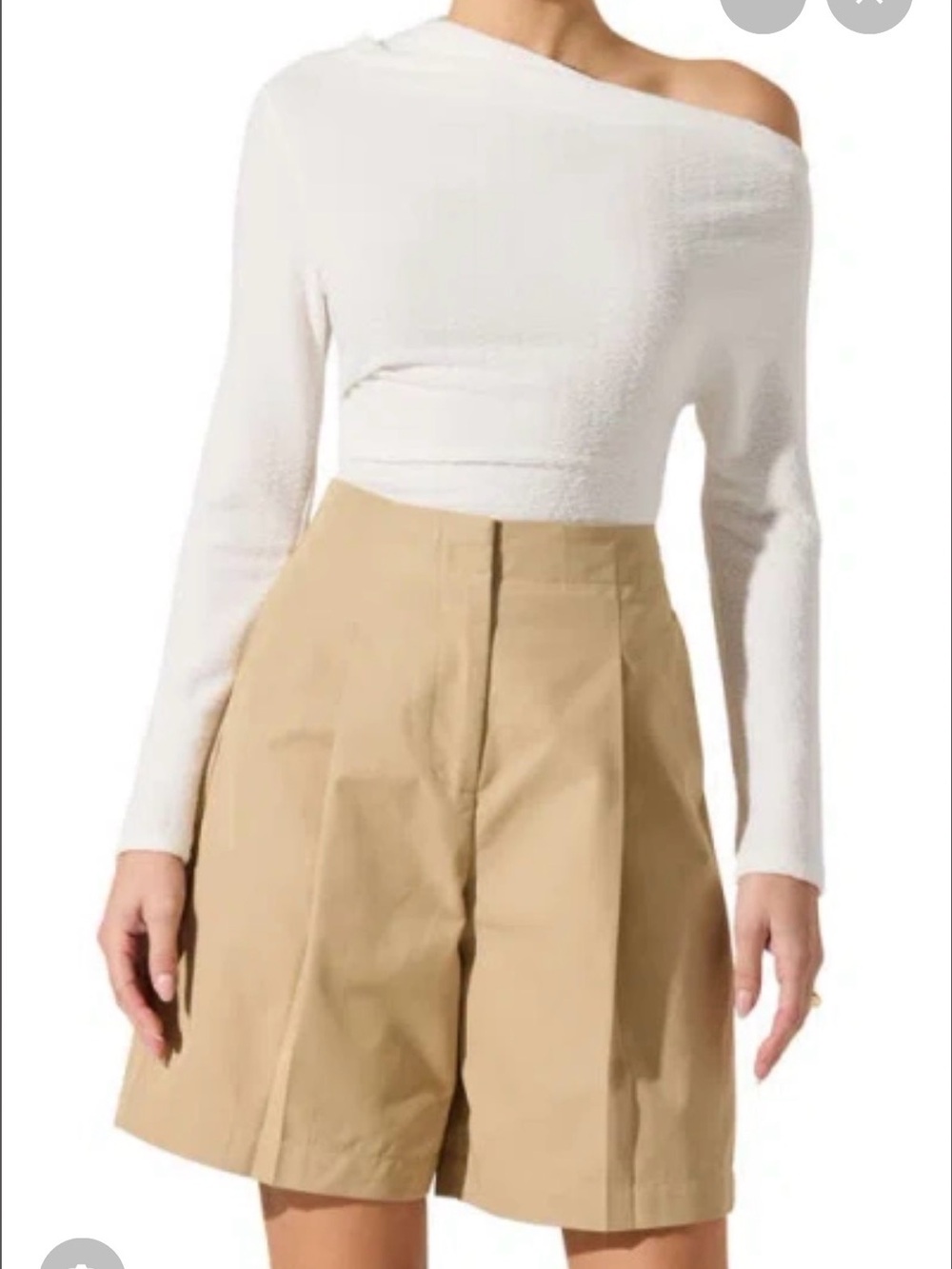 Astr Textured Off-Shoulder White Top